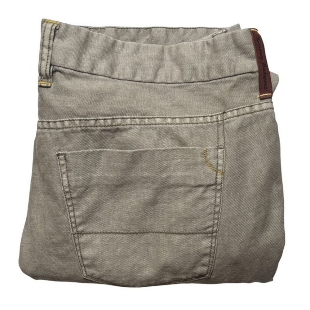 Tommy Bahamas Mens Sz 36x32 Authentic Fit Jeans Linen Cotton Blend Khaki-1661
